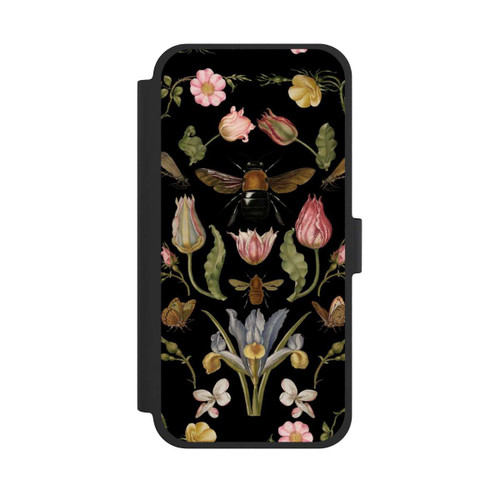 Apple iPhone 15 Plus NIVOflip Wildblumen und Biene Schwarz