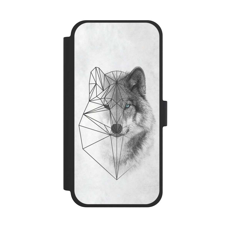 iPhone 15 Plus NIVOflip Polygonaler Wolf
