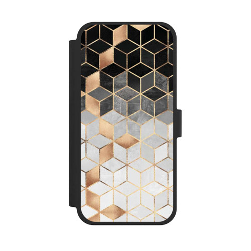 Apple iPhone 15 Plus NIVOflip Würfel dunkel und gold