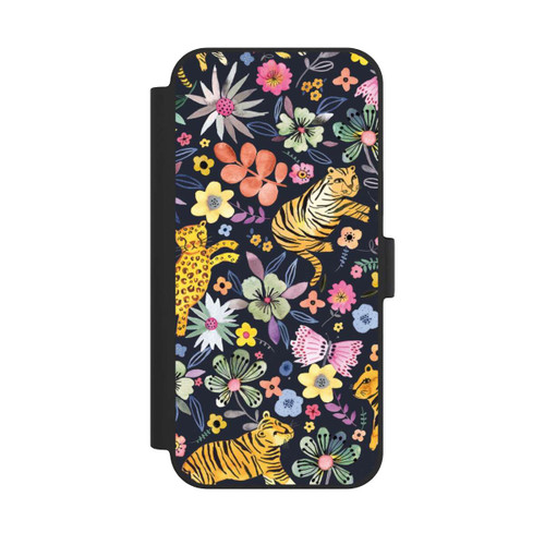 Apple iPhone 15 Plus NIVOflip Spring Tigers Flowers Black