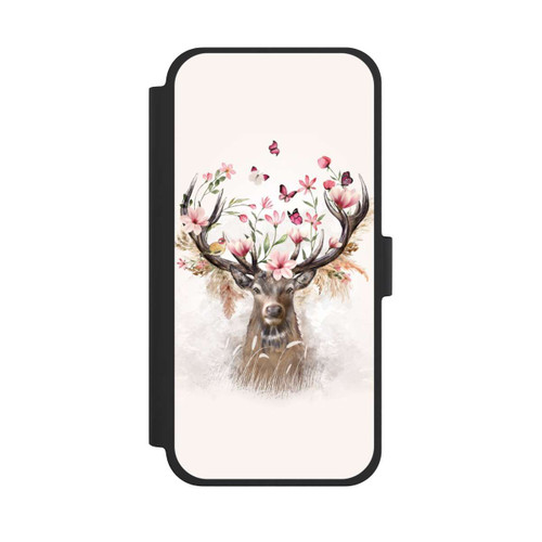 Apple iPhone 15 Plus NIVOflip Hirsch Blumen Geweih