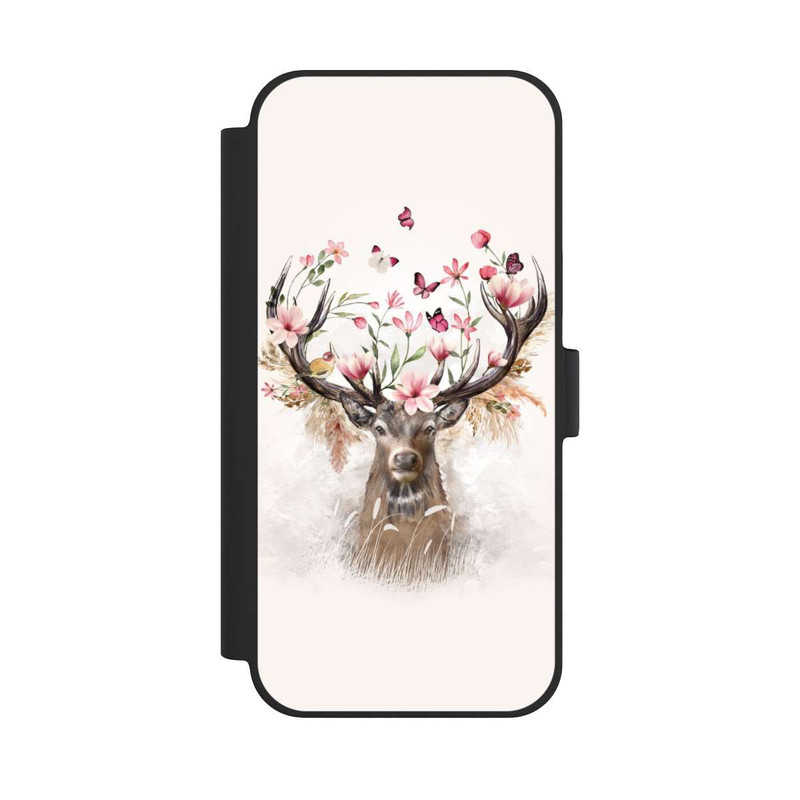 iPhone 15 Plus NIVOflip Hirsch Blumen Geweih