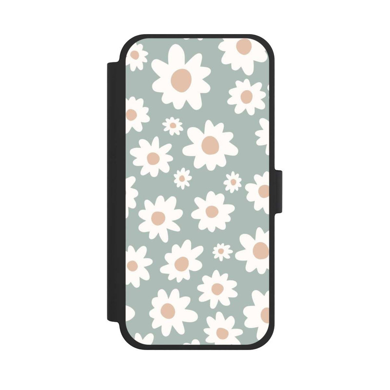 iPhone 15 Plus NIVOflip Gänseblümchen Muster grün