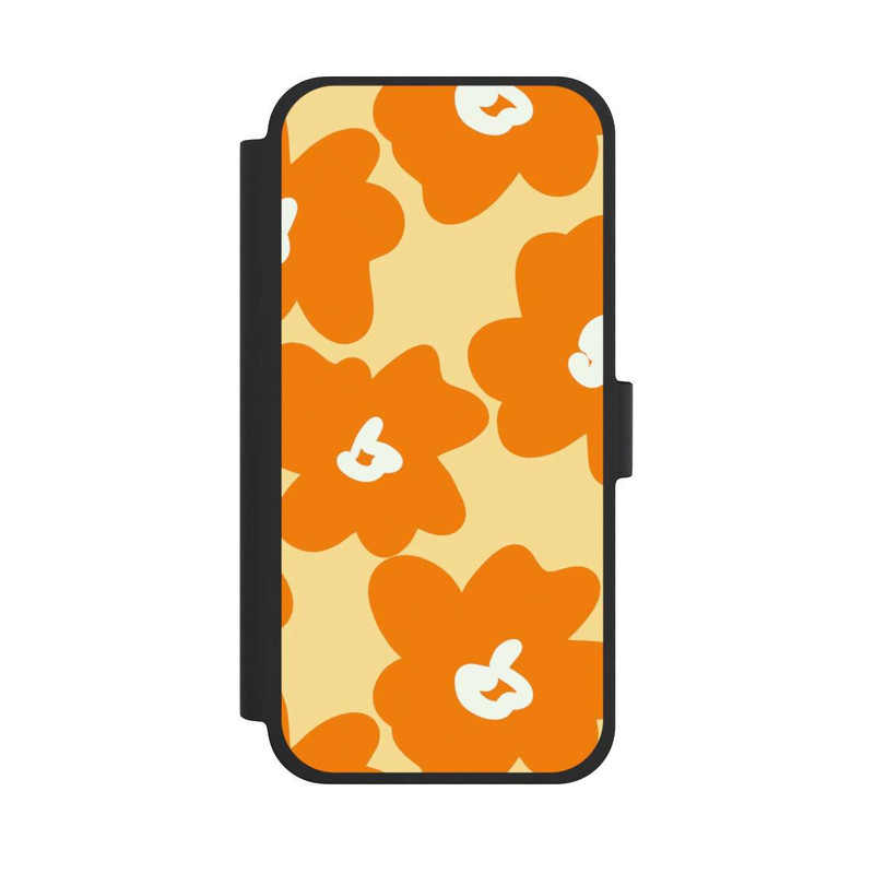 iPhone 15 Plus NIVOflip Fleurs Rétro Jaune & Orange