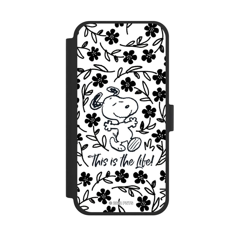 iPhone 15 Plus NIVOflip Snoopy schwarz und weiß This Is The Life