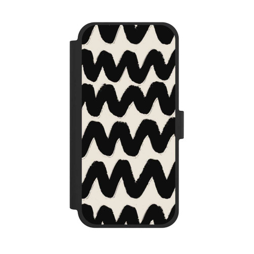 Apple iPhone 15 Plus NIVOflip Vagues Noires Pattern
