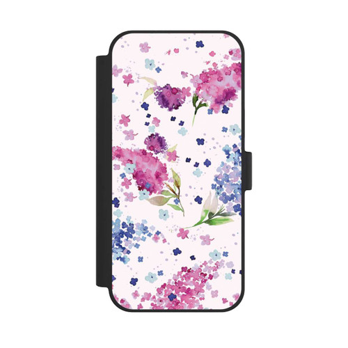 Apple iPhone 15 Plus NIVOflip Hortensien Lila und Rosa Blumen