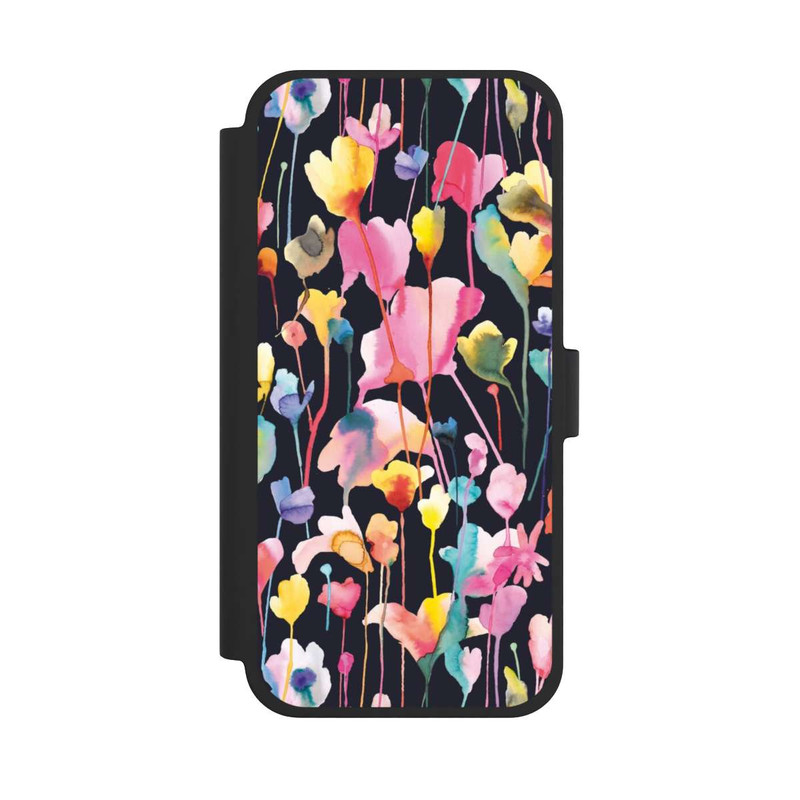 iPhone 15 Plus NIVOflip Fleurs sauvages Noir