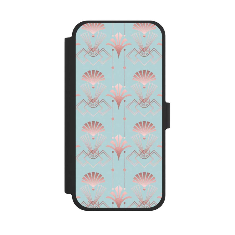 iPhone 15 Plus NIVOflip Art Deco Rose Gold Elegance Blue