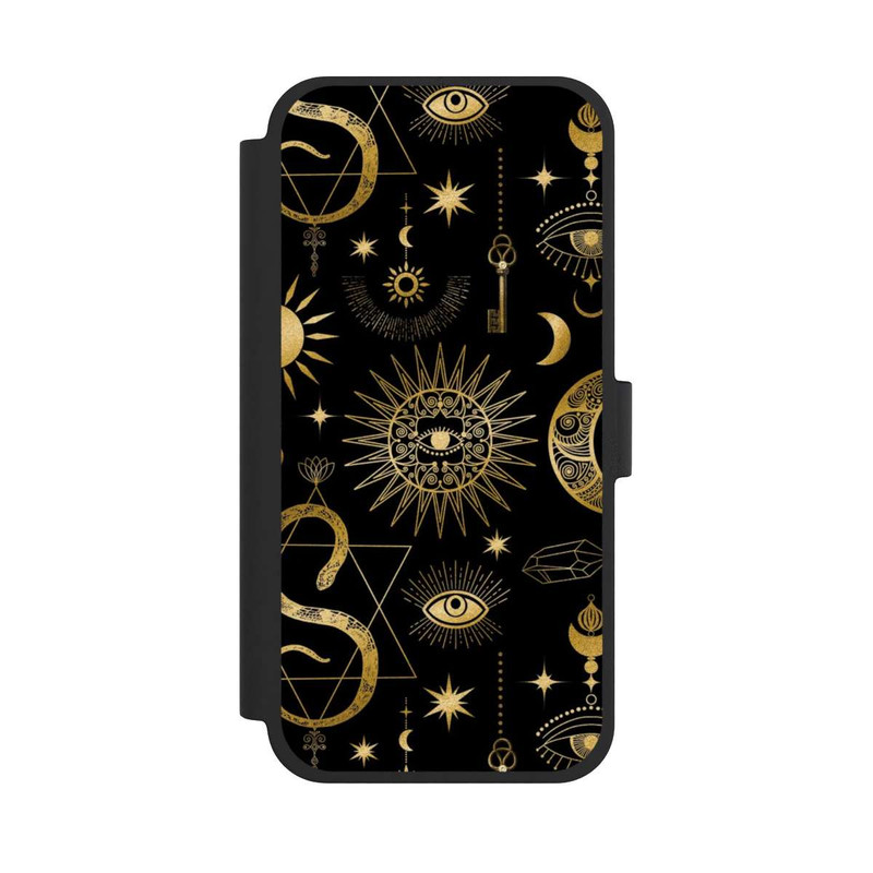 iPhone 15 Plus NIVOflip Himmlische Sonne und Mond Steampunk