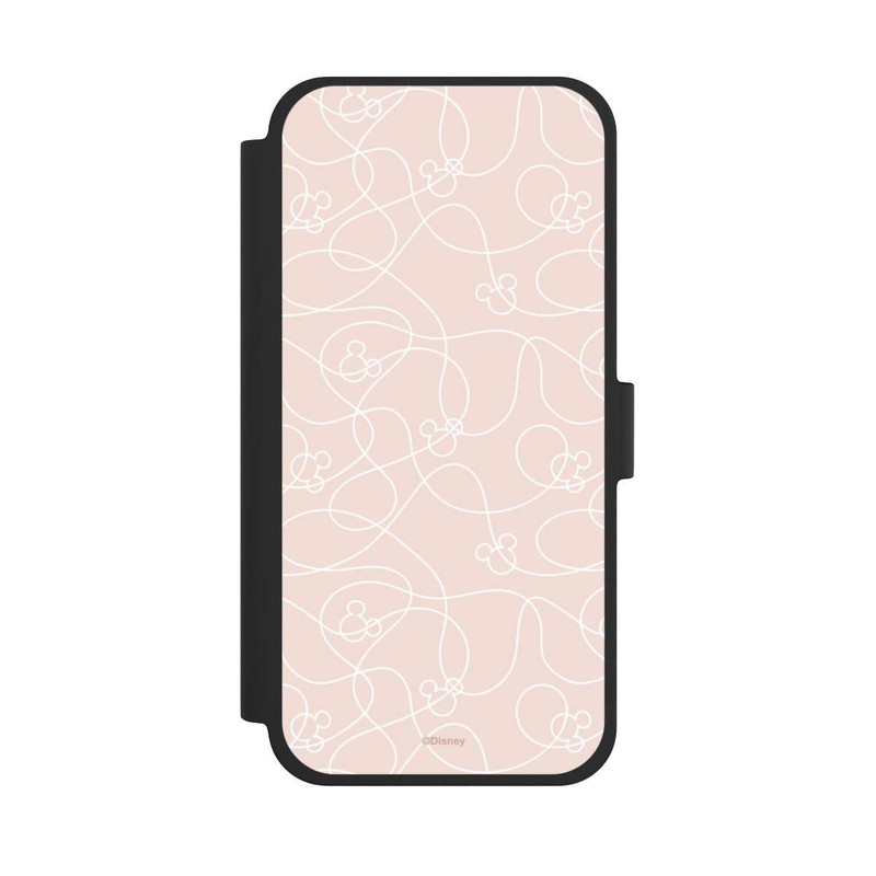 iPhone 15 Plus NIVOflip Micky Line Art Muster Rosa