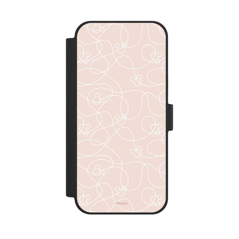 iPhone 15 Plus NIVOflip Micky Line Art Muster Rosa