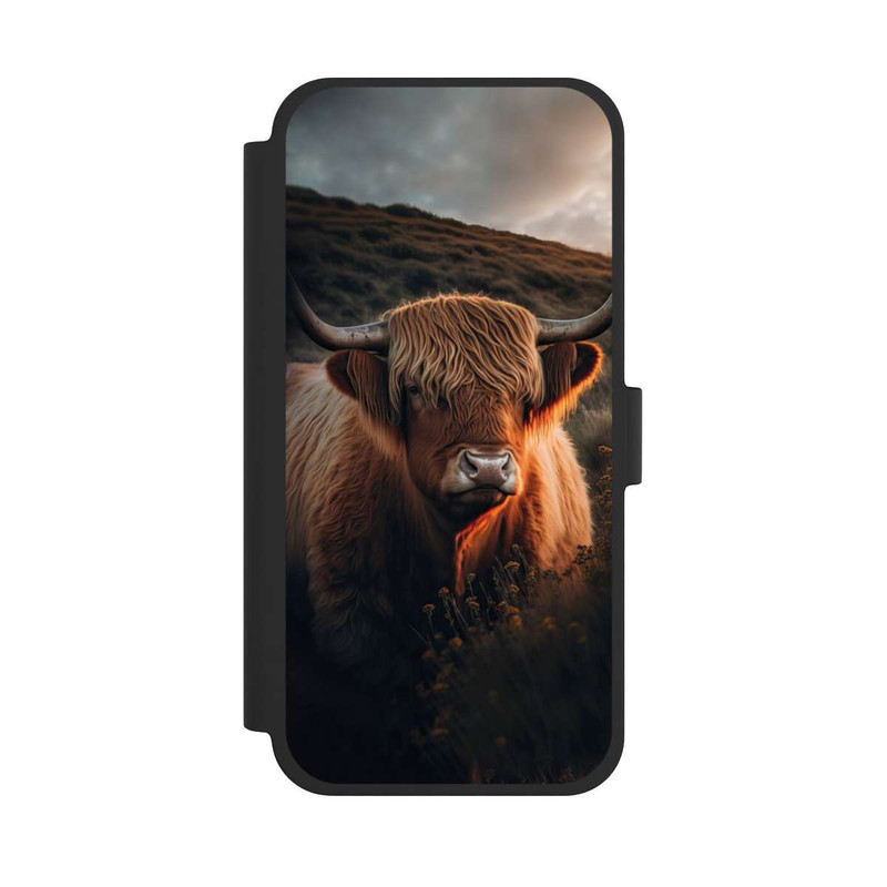 iPhone 15 Plus NIVOflip Vache Highland avec de grandes cornes avec IA