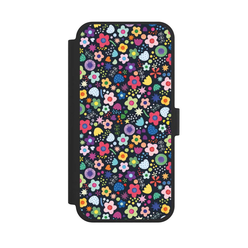 iPhone 15 Plus NIVOflip Psychedelic Flowers Multi Black