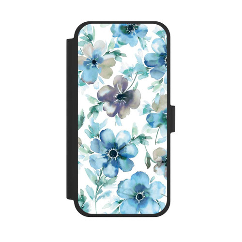 Apple iPhone 15 Plus NIVOflip Blaues Blumenmuster Trendy