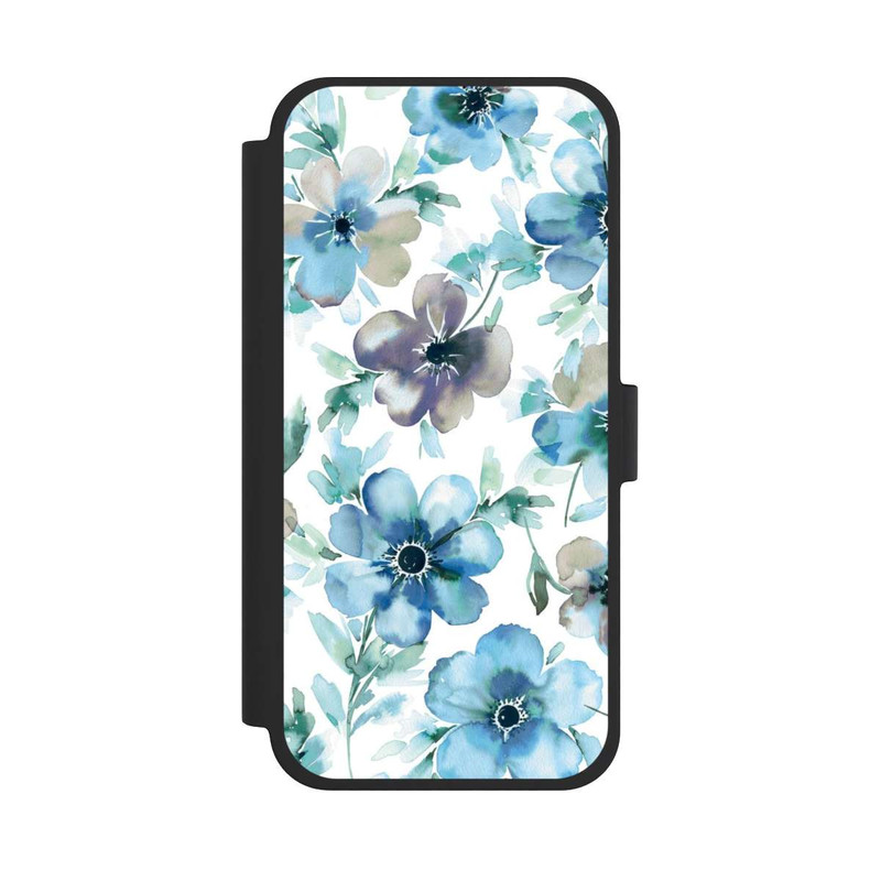 iPhone 15 Plus NIVOflip Blaues Blumenmuster Trendy
