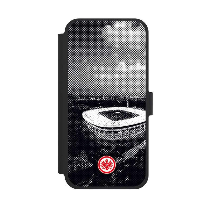 iPhone 15 Plus NIVOflip SGE Stadion Schwarz Weiß