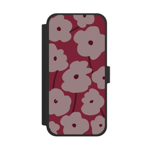 Apple iPhone 15 Plus NIVOflip Minimalistische Blumen Bordeaux