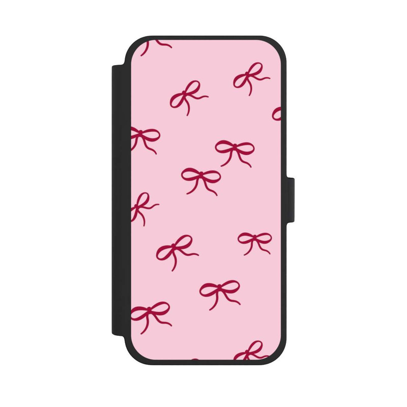 iPhone 15 Plus NIVOflip Schleifen Muster Rot Pink