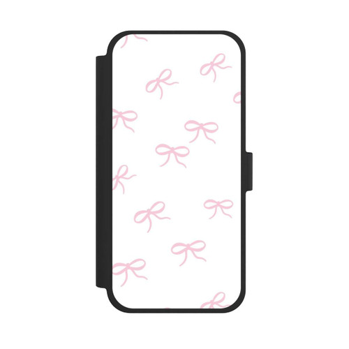 Apple iPhone 15 Plus NIVOflip Schleifen Muster Rosa Weiß