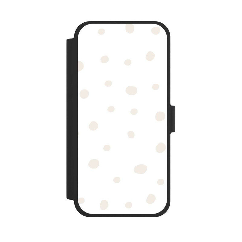 iPhone 15 Plus NIVOflip Motif à Pois Blanc Marron