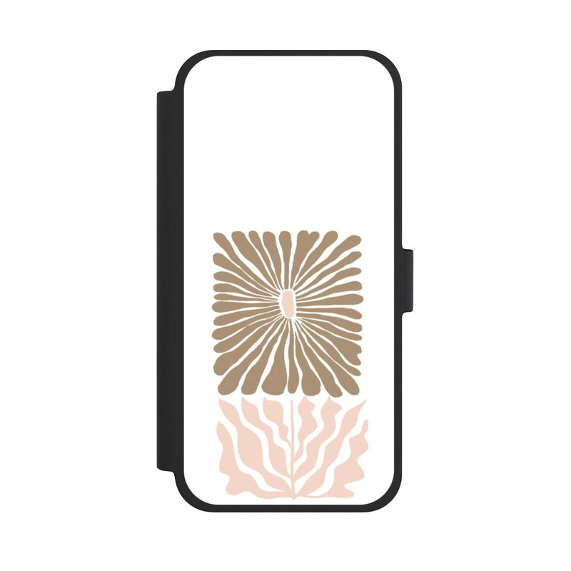 iPhone 15 Plus NIVOflip Eckige Blume Hellbraun