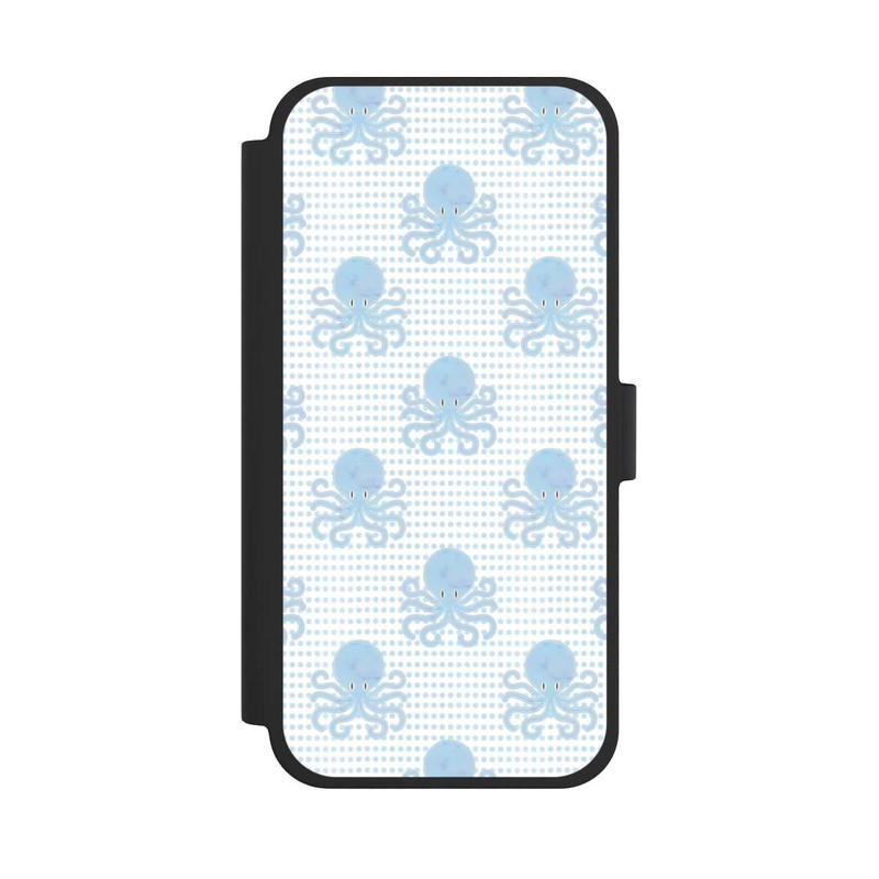 iPhone 15 Plus NIVOflip Blue Watercolor Octopus