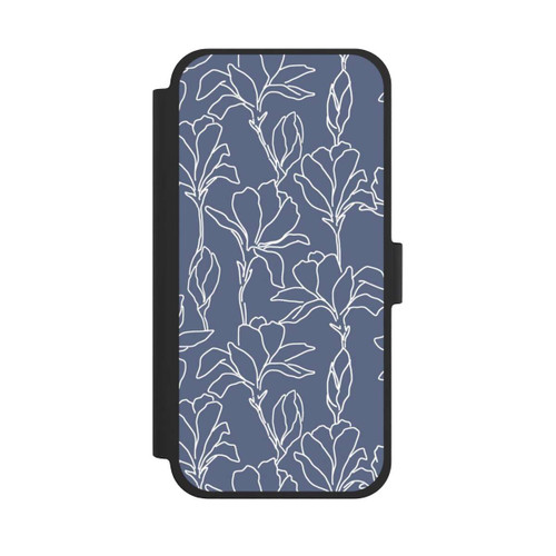 Apple iPhone 15 Plus NIVOflip Flower Silhouettes on Blue