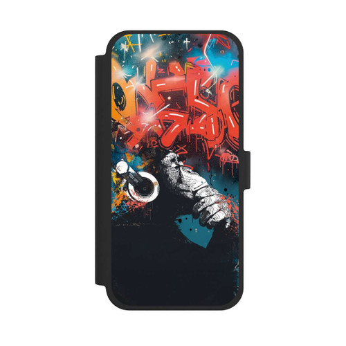 Apple iPhone 15 Plus NIVOflip Affe Stereo Kopfhörer Graffiti Street Art