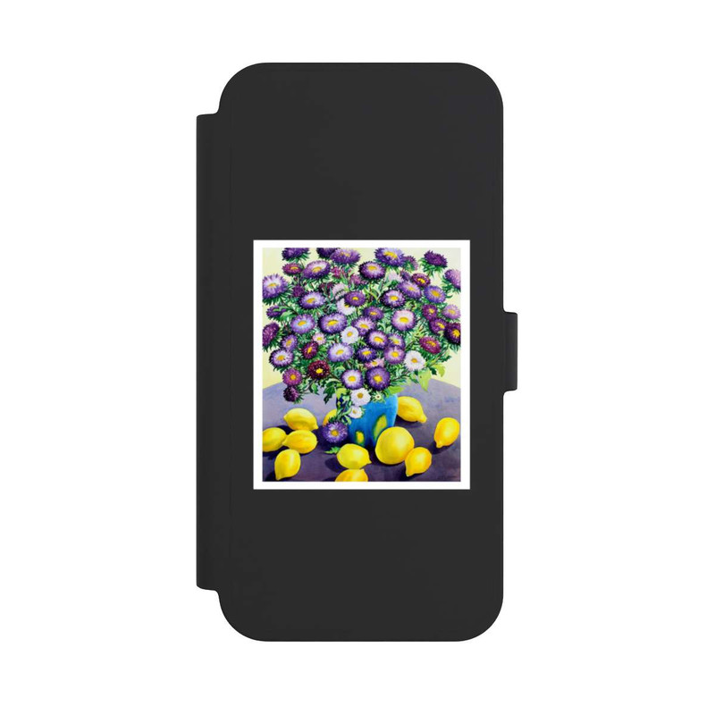 iPhone 15 Plus NIVOflip Purple Asters and Lemons by Christopher Ryland
