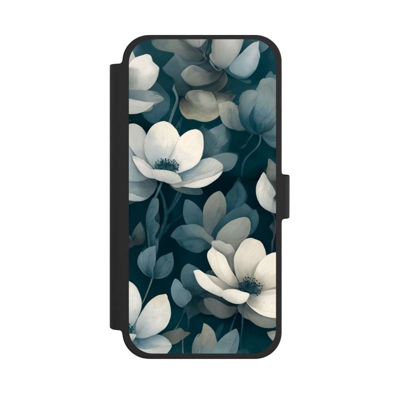 iPhone 15 Plus NIVOflip Negative Flower Petrol White with AI