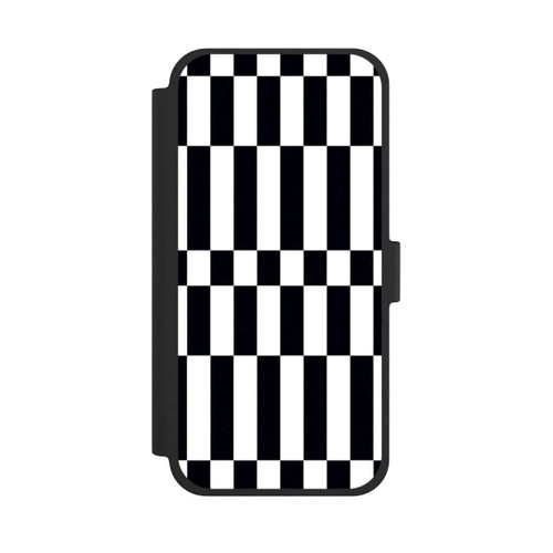 Apple iPhone 15 Plus NIVOflip Checked Abstract Bold Black and White Color Block