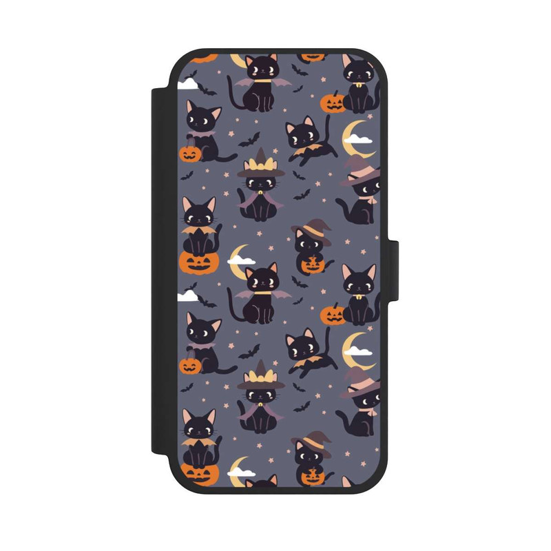 iPhone 15 Plus NIVOflip Cute Halloween Witch Cats and Pumpkins
