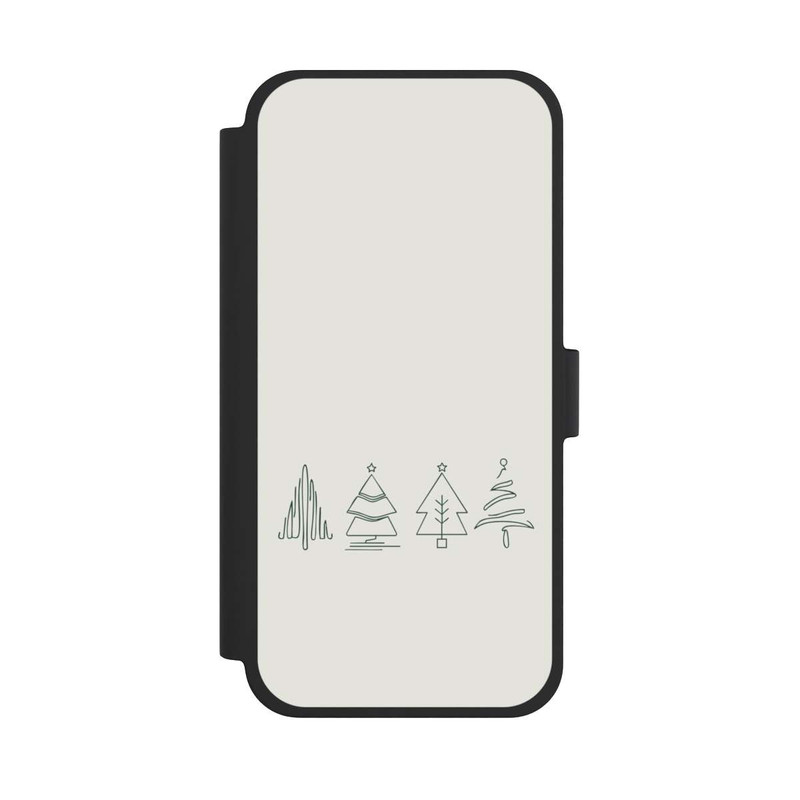 iPhone 15 Plus NIVOflip Weihnachtsbäume Line Art Minimalistisch