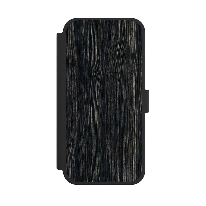 iPhone 15 Plus NIVOflip Texture du Bois Foncé