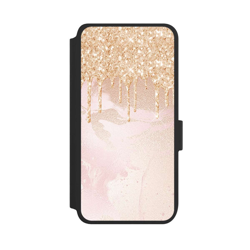 Galaxy S25 NIVOflip Rosegold Glitter Droplet Look