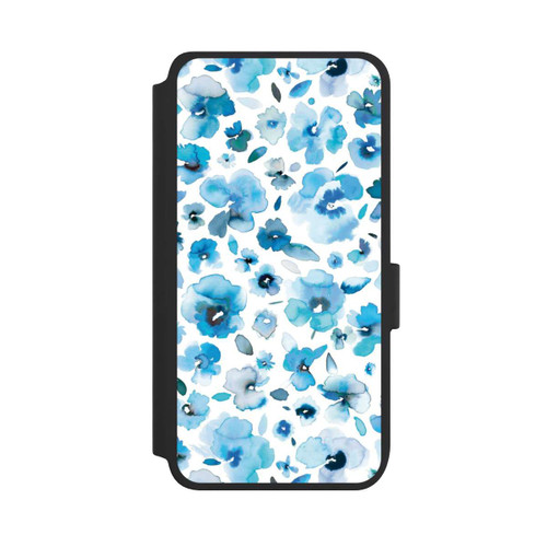 Samsung Galaxy S25 NIVOflip Blaue tropische Blumen