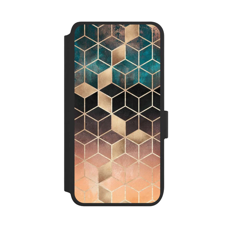 Galaxy S25 NIVOflip Ombre Traum Würfel Gold Druck