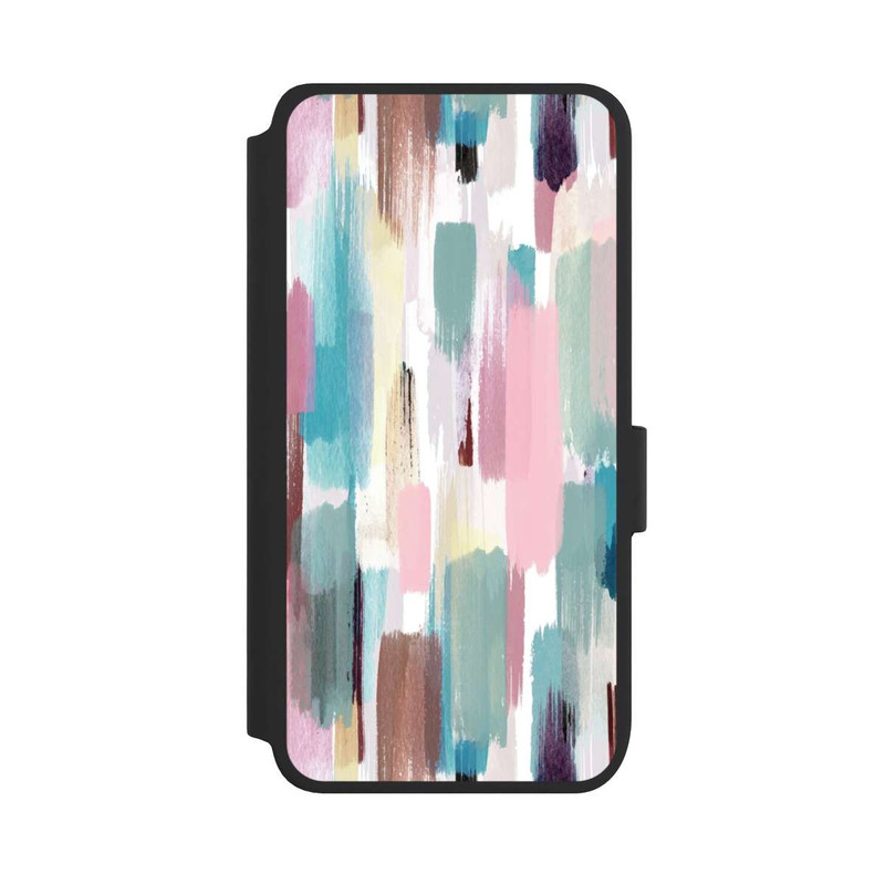 Galaxy S25 NIVOflip Abstrakte Pinselstriche in Pastelltönen