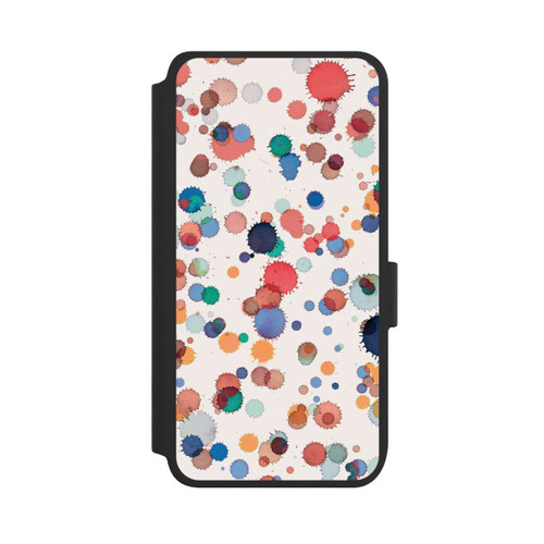 Samsung Galaxy S25 NIVOflip Tropfen Aquarell Textur Blau Gelb