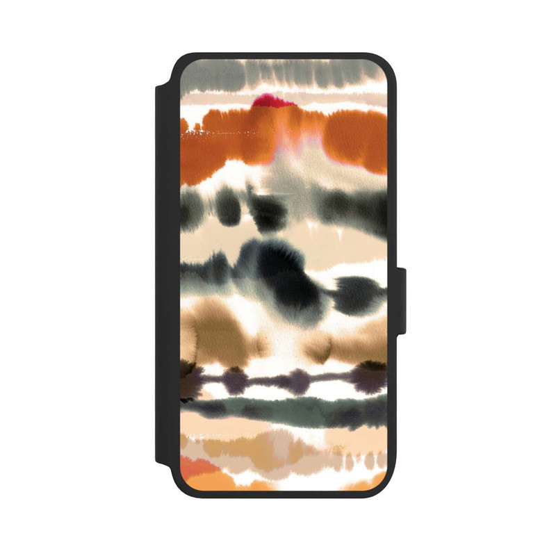 Galaxy S25 NIVOflip Weiche nautische Aquarelllinien Orange