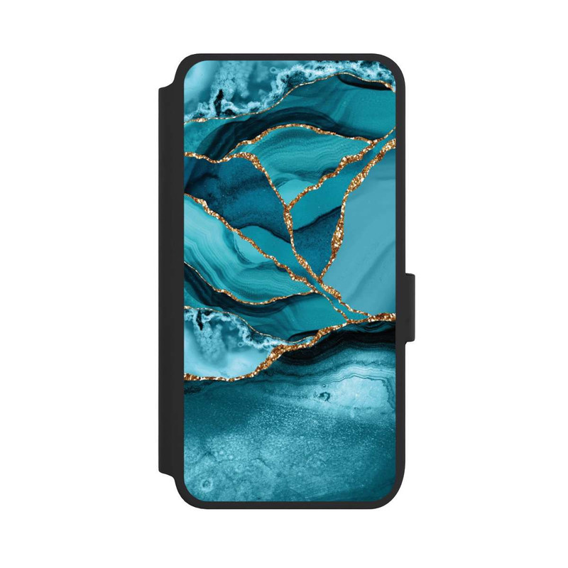 Galaxy S25 NIVOflip Eisblaue Marmor Landschaft