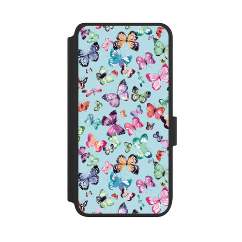 Samsung Galaxy S25 NIVOflip Schmetterlinge rosa orange blau