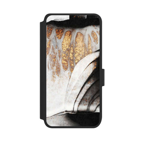 Samsung Galaxy S25 NIVOflip Schwarze und goldene Adern