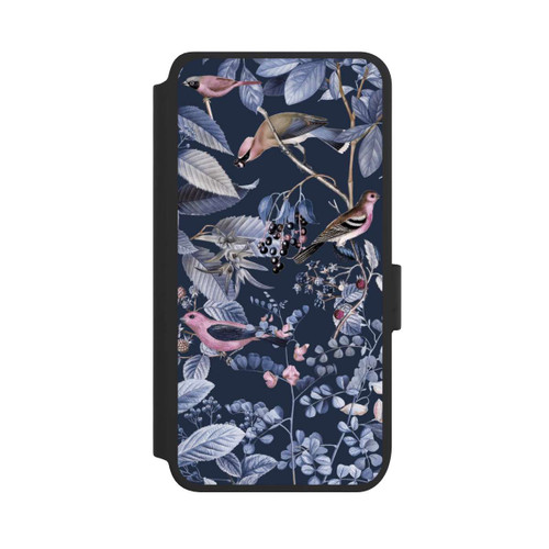 Samsung Galaxy S25 NIVOflip Vögel und Beeren blau