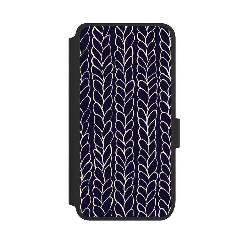 Galaxy S25 NIVOflip gezeichnete Wollzöpfe Marine