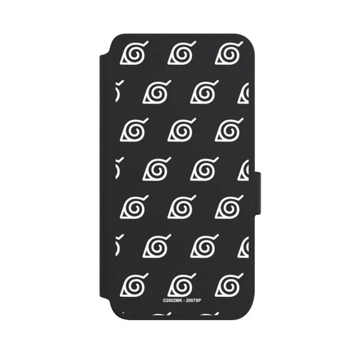 Samsung Galaxy S25 NIVOflip Weißes Konoha-Muster Transparent