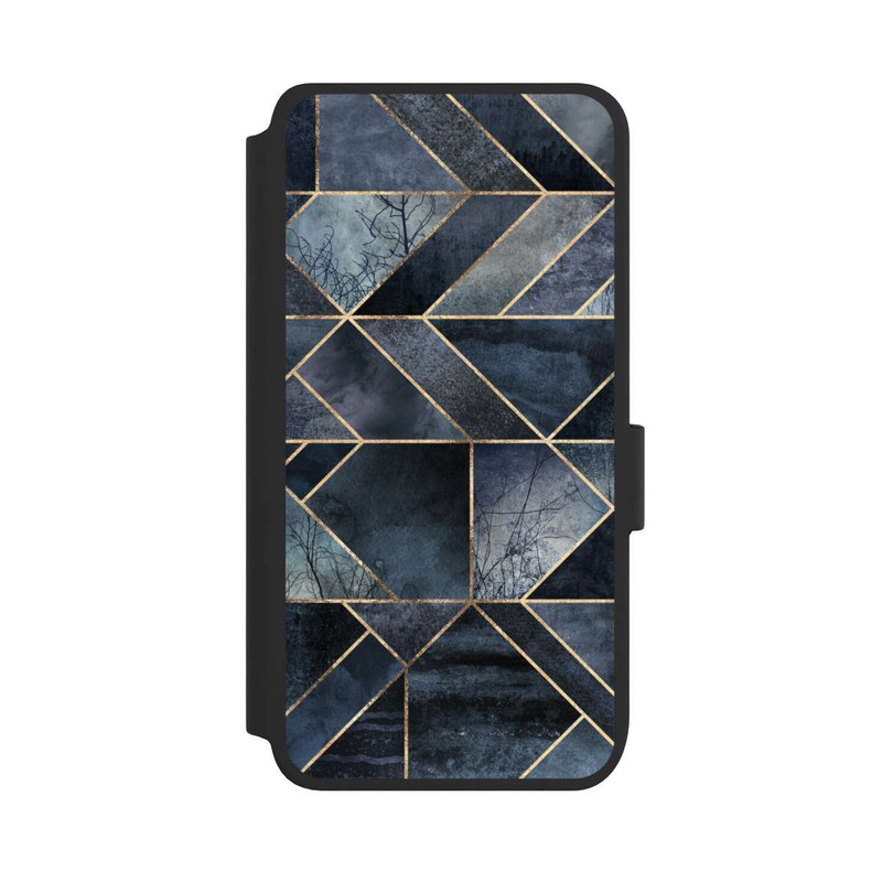 Galaxy S25 NIVOflip Abstraktes Natur-Dunkelblau
