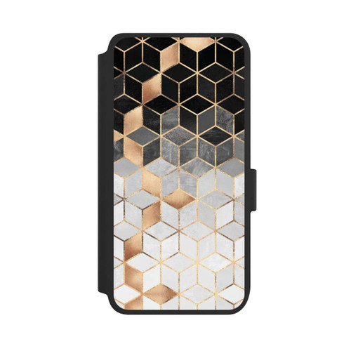 Samsung Galaxy S25 NIVOflip Würfel dunkel und gold