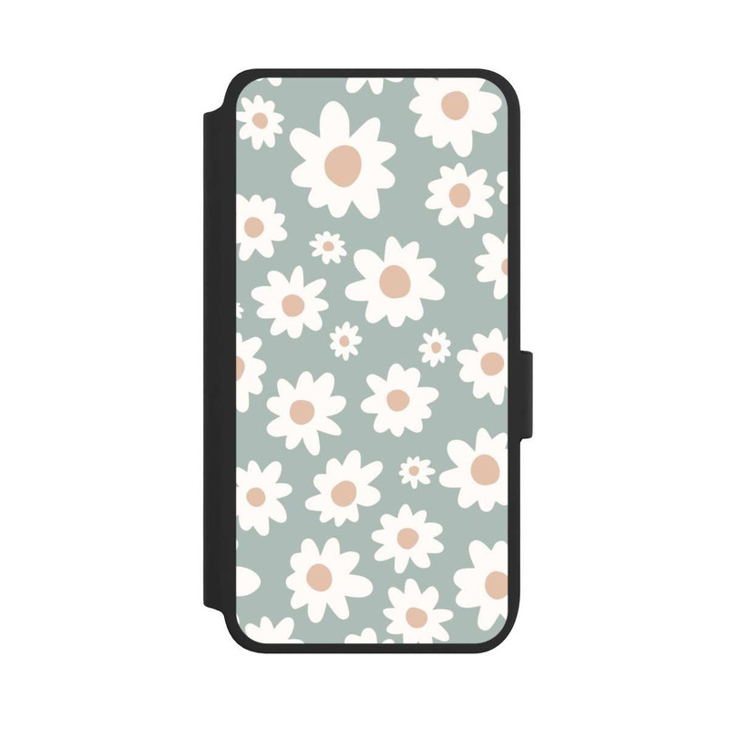 Galaxy S25 NIVOflip Daisy Flower Seamless Pattern Green